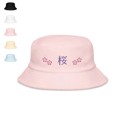 L. Unstructured Terry Cloth Bucket Hats