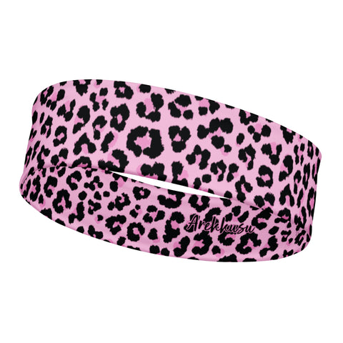 Ladies' Stretchy Headbands ~Leopard~ Black Varicolored