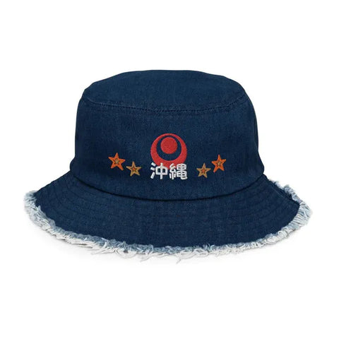 Distressed Denim Bucket Hats ~沖縄 - Okinawa & Starfish~