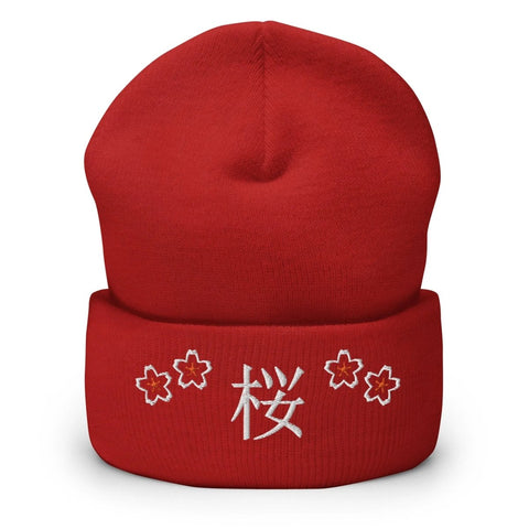Ladies' High Top Cuffed Beanies ~桜 - Sakura Blossoms~ - Arekkusu-Store