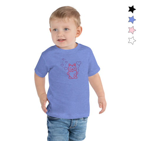 Toddler Comfy T-Shirts ~Cat Big Heart~