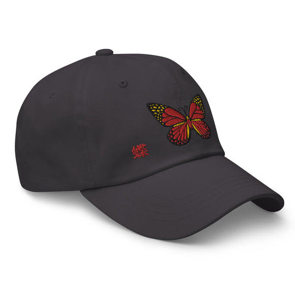 Classic Baseball Cap ~蝶 - Butterfly - 蝶~  Red & Yellow - Premium Baseball Caps from Yupoong - Just $24! Shop now at Arekkusu-Store