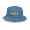 Distressed Denim Bucket Hat - Arekkusu - Store