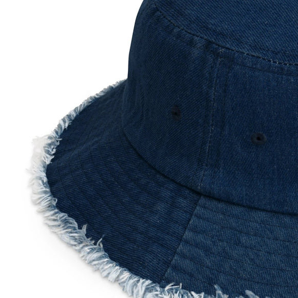 Distressed Denim Bucket Hat - Arekkusu - Store