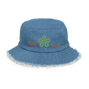 Distressed Denim Bucket Hat - Arekkusu - Store