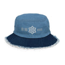 Distressed Denim Bucket Hat - Arekkusu - Store