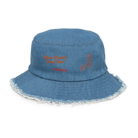 Distressed Denim Bucket Hat - Arekkusu - Store