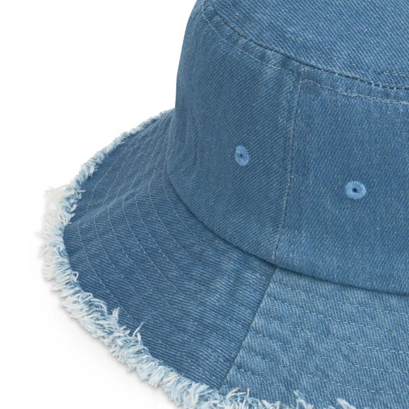 Distressed Denim Bucket Hat - Arekkusu - Store