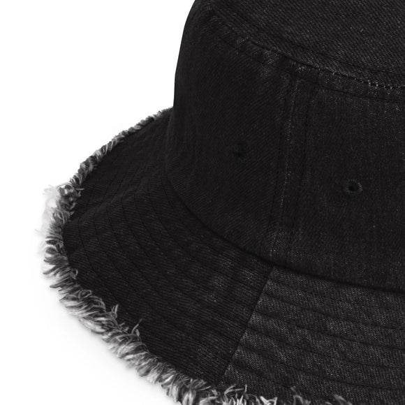 Distressed Denim Bucket Hat - Arekkusu - Store