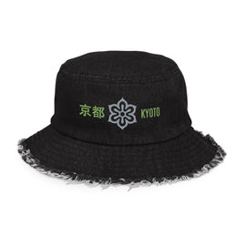 Compra black-denim Distressed Denim Bucket Hat
