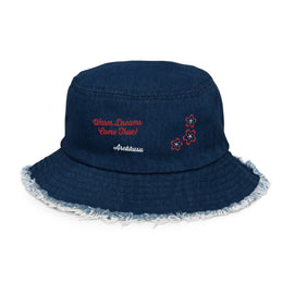 Buy dark-blue-denim Distressed Denim Bucket Hat
