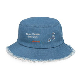 Compra blue-denim Distressed Denim Bucket Hat