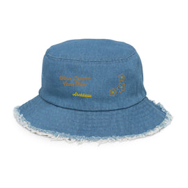 Buy blue-denim Distressed Denim Bucket Hat