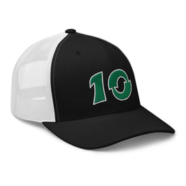 Classic Trucker Hat ~Letters Shojumaru~ Bicolor ~Number 10~ - Green & White - Premium Trucker Hats from Yupoong - Just $21.50! Shop now at Arekkusu-Store