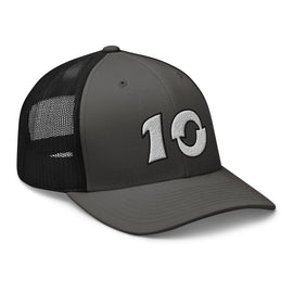 Classic Trucker Hat ~Letters Shojumaru~ Bicolor ~Number 10~ - White & Black - Premium Trucker Hats from Yupoong - Just $23! Shop now at Arekkusu-Store