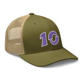 Classic Trucker Hat ~Letters Shojumaru~ Bicolor ~Number 10~ - Purple & White - Premium Trucker Hats from Yupoong - Just $21.50! Shop now at Arekkusu-Store