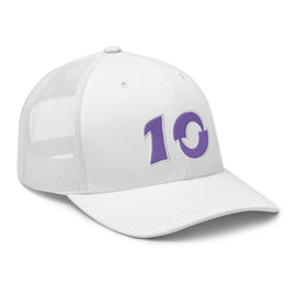 Classic Trucker Hat ~Letters Shojumaru~ Bicolor ~Number 10~ - Purple & White - Premium Trucker Hats from Yupoong - Just $21.50! Shop now at Arekkusu-Store