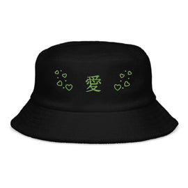 Buy black Unstructured Terry Cloth Bucket Hat