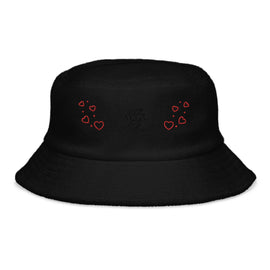 Buy black Unstructured Terry Cloth Bucket Hat