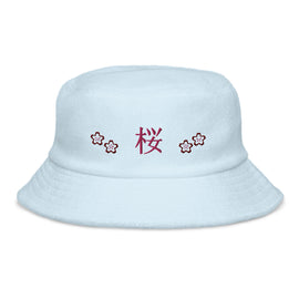 Buy light-blue Unstructured Terry Cloth Bucket Hat