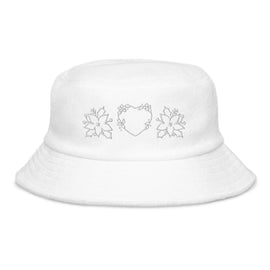 Kaufen white Unstructured Terry Cloth Bucket Hat