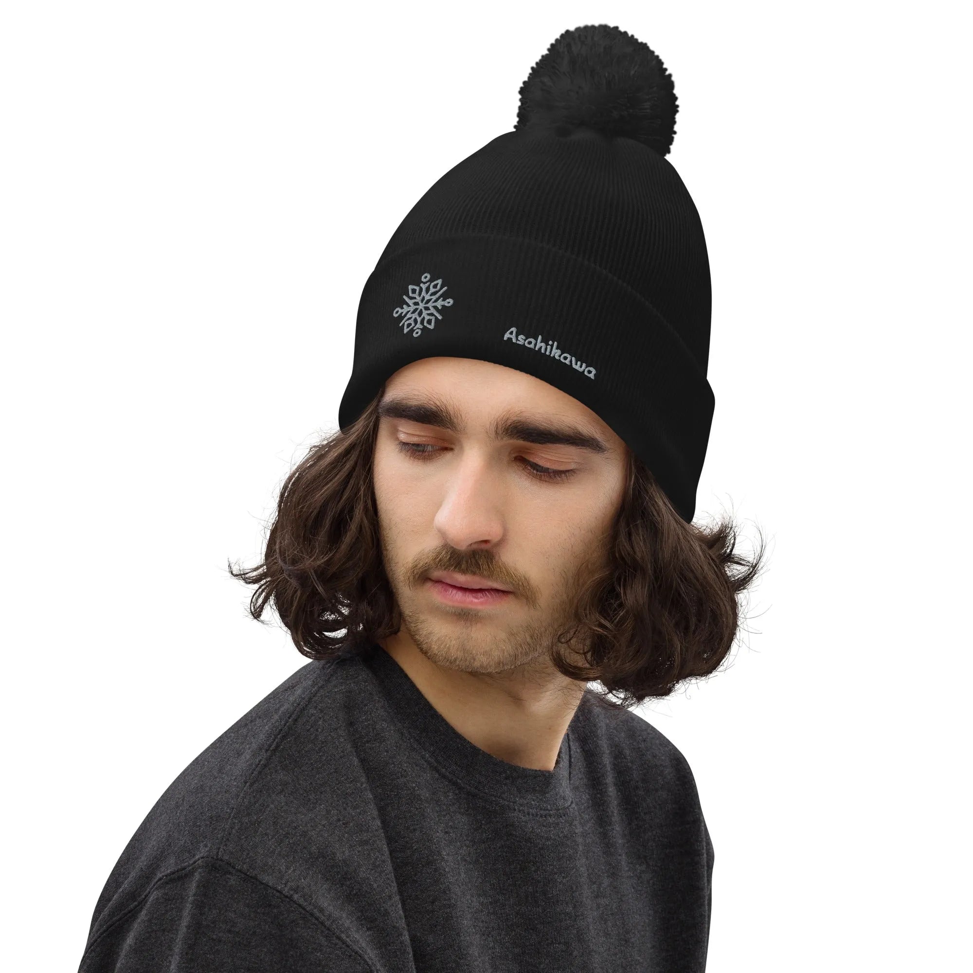 Unisex Pom-Pom Cuffed Beanie